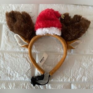 Petco Dog Santa Hat Antlers Headband